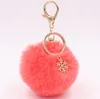 Creativity Snowflake Plush Keychain Pendant Luggage Decoration Jewelry Key Chain Christmas Gift Keyring 15 colors mixed