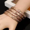 Bangle Africa Etiopiska 4st / Lot Rose Guldfärg Öppna Bangles för Kvinnor Tjejer Brud Dubai Charm Söt smycken