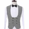 Men's Vests Houndstooth Vest With Double Breasted For Gentleman Suit Single One Piece Casual Man Waistcoat Fashion Costume