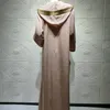Ethnische Kleidung Ramadan Eid 2022 Frauen Jellaba Dubai Mit Kapuze Abaya Lose Maxi Kleid Jalabiya Muslim Langarm Braid Trim Party Kleid marokko