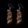 Boucles d'oreilles perlées en pierre naturelle de cristal Oeil de tigre Améthyste Agate Pierre Gland Dangle Crochet Boucles d'oreilles pour les femmes Mode Fine Jewelry volonté et sable