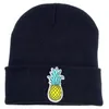 LDSLYJR Algodão Abacaxi frutas bordado Engrossar chapéu de malha chapéu quente de inverno Skullies boné gorro para adultos e crianças 1478463550