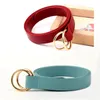 Ceintures HATCYGGO mode femmes Double anneaux ceinture sangle couleur bonbon taille ceinture dames en cuir PU décoratif Jeans