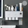 Bathroom Accessories organizer Tools Set Toothbrush Holder Automatic Toothpaste Dispenser Holder Toothbrush Wall Mount Rack 514 V2