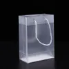 2021 New 8 Tamanho Fosco PVC PVC Sacos de Presente Plástico com Alças Impermeáveis ​​Saco PVC Transparente PVC Clear Bolsa Favores Favores Saco Personalizado Logotipo