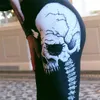 Qickitout Sexy Women's Black Leggings Skull Head evil classic Print Push Up Fitness High Waist Legging Oversize 211204