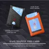 새로운 RFID 탄소 섬유 남성 머니 클립 지갑 케이스 카드 머니 가방 홀더 금속 지갑 얇은 슬림 미니 강철 징후 지갑 지갑 Dropshi H1231