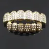 Золотые зубы Grillz Rhinestone Shiny Grills Набор Iced OUT Зубы Хип-хоп Ювелирные изделия