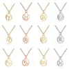 Sinogaa Stainless Steel Zodiac Sign Necklaces Pendants 12 Constellation Jewelry Virgo Leo Taurus Gemini Necklace Women Collar8693829