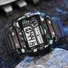 Syneke mannen digitale horloge 5ATM waterdicht alarm chrono sport horloges heren elektronische zwemmen stoere structuur militaire klok G1022