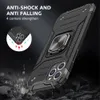 Cas d'armure antichoc pour iPhone 12 XR XS X 11 Pro Max Mini 7 8 Plus 6 Couvercle Téléphone Bague Magnetic Kickystand