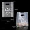 Thank You Plastic Bread Cooking Storage Shopping Bags with Handle Party Wedding Gift Bag Candy Cake Wrapping Frosted HandBag