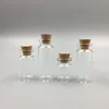 7ML 22X40X12.5MM Small Mini Clear Glass bottles Jars with Cork Stoppers/ Message Weddings Wish Jewelry Party Favors