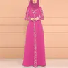 Casual Jurken Dames Moslim Jurk Volledige Cover Gebed Kaftan Arabische Jilbab Abaya Islamitische Kant Stiksels Dresshijab Vestido Robe Musulman R5