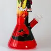 thick glass bong beaker base hookahs hand-painted artwork high borosilicate glass oil rigs water pipes glass bubbler