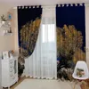 Rideaux rideaux automne grand arbre paysage Po rideaux grande fenêtre pour salon chambre nuit paysage occultant décor à la maison