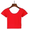 Sommer Frauen T Shirt Kurzarm Oansatz Casual Baumwolle Schwarz Weiß Rot Gelb Tops Tees Weibliche Damen Crop Top