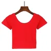 Zomer dames t shirt korte mouw o-neck casual katoen zwart wit rood gele tops tees vrouwelijke dames crop top