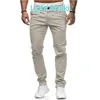 Marginag Casual Men Spodnie Bawełniane Slim Spodnie Proste Spodnie Moda Biznes Solidny Kolor Khaki Black Street Wear 210715