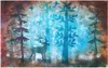 Aangepaste foto wallpapers voor muren 3D muurschildering behang moderne boom blauw bos fawn retro woonkamer tv achtergrond muurpapieren home decor