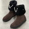 Donne Stampano stivali da caviglia piatti cognac bogac brown lana boot woot stivali invernali di lusso vela in gomma dimensione 3541 con scatola 9842072