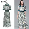 Mulheres Vestidos Florais Verão Camisa Estilo Branco Flor Verde Plissada Longo Casual Sexy Escritório Trabalho Beach Boho Plus Tamanho 210421