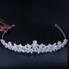 CWWZircons High Quality Cubic Zirconia Romantic Bridal Flower Tiara Crown Wedding Bridesmaid Hair Accessories Jewelry A008 210707