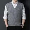 Mäns västar Autumn Vest V-ringen Slim Warm Korean Casual Sleeveless Knit Sweater Kare22