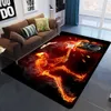 3D Printing Bedroom Area Rugs Flame Skull Gothic Large Size Carpets Modern Halloween Party Anti-slip Floor Rug Home Decor Mats 210626