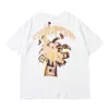 Esqueleto Hip Hop Tshirt de manga curta O-pescoço frouxo t - shirts preto branco Tee streetwear roupa 210603