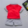 Kleding sets zomer kinderen peuter casual kleding pak baby jongens meisjes gestreepte t-shirt shorts 2 stks / sets kinderen baby katoenen trainingspakken