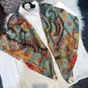 Bysifa | Blå röd 100% naturlig silke halsduk hijab kvinnor mode varumärke stor torg halsdukar sjal höst vinter paisley halsdukar q0828