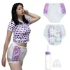 NXY Bebek Çocuk Bebekleri 3pcs Abdl Yetişkin Mor Yarı Baskılı Külot PVC Yeniden Kullanılabilir OneSize Ladies DDLG Besleme Şişesi Seti 221273025677