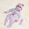 55 cm Reborn Bebek Bebekler Sevimli Yumuşak El Yapımı Gerçekçi Yenidoğan Silikon Vinil Bebek Bebekler Oyuncaklar Kız Erkek Çocuklar Için Doğum Günü Noel Hediye Q0910