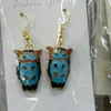 Söt Cloisonne Enamel Filigree Owl Butterfly Charm Örhängen Erodrop Ladies Tillbehör Öron Dangle Animal Färgglada Koppar Smycken Gift