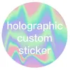 100pcs autocollant holographique personnalisé Scole de mariage d'argent Personnalisé Stickers Stickers Faveurs Boxes Étiquettes Lipstick Label 210610