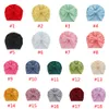 18 couleurs bébé chapeaux mignons noeuds papillon turbans chapeau de couleur unie enfants accessoires de cheveux bandeaux en coton JJA9490