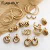 Trendy Gold Metall Tropfen Ohrringe für Frauen Vintage Twist Geometrische Aussage Ohrring Partei Schmuck Großhandel