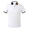 Men's Polos Classic Letter and Striped Pattern Mens Fashion Tops Polo Shirt Contrast Color Casual Short Sleeve Men Tees