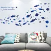 Stickers muraux poisson bleu bricolage dessin animé étoiles Stickers muraux pour chambres d'enfants bébé chambre pépinière décoration de la maison