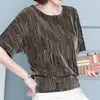 女性の半袖ビンテージ女性トップOネックサテン基礎210427のための韓国のシフォンの女性のシャツのブラウス
