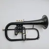 Bb Tune Flugelhorn Black Nickel Gold Plated High Quality Musical instrument Professional with Case Mouthpiece Accessories