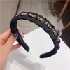 Cross Chain Hair Bands Lovely Bow Head Bands Gold Charm Hairband Girls Wide Headband Women Fashion Headband Headwrap 426 X2