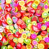 Nagelkunstdekorationen 1000pcs 3D Accessoires gemischte Scheiben Aufkleber Polymerton Fruchttiere Blume DIY Designs Frauen Maniküre Deco5401100