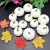 12pcs Artificial Pumpkin Mold White Yellow Halloween Thanksgiving Autumn Harvest Pumpkin Props For Home Halloween Decoration Y0829