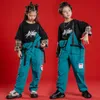 Stage Wear Children's Jazz Dance Kostümleri Hiphop Tulumlar Gevşer Pantolon Hip-Hop Kızlar Sokak Podyum Performansı DQS8081