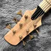 Custom Neck Throu Body 5 Strings Headless Bass Guitar Flamed Maple Top Ash Wood with 940mm Scale Lengthen