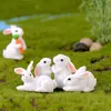 Leuke konijn Pasen Party Ornament Miniatuur Hars Craft Mini Bunny Fairy Garden Levert Home Beeldje Dier T9i001206