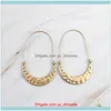 Jewelrycolor Tone Classic Crescent Hoops Earrings For Women Hammered Metal Hoop & Hie Drop Delivery 2021 8Xe6Q