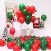 151pcs / set Noël Rouge Vert Ballon Garland Arch Kit Rouge Bonbons Cadeau Canne Feuille Ballons pour La Maison De Mariage Décoration De Noël 211216